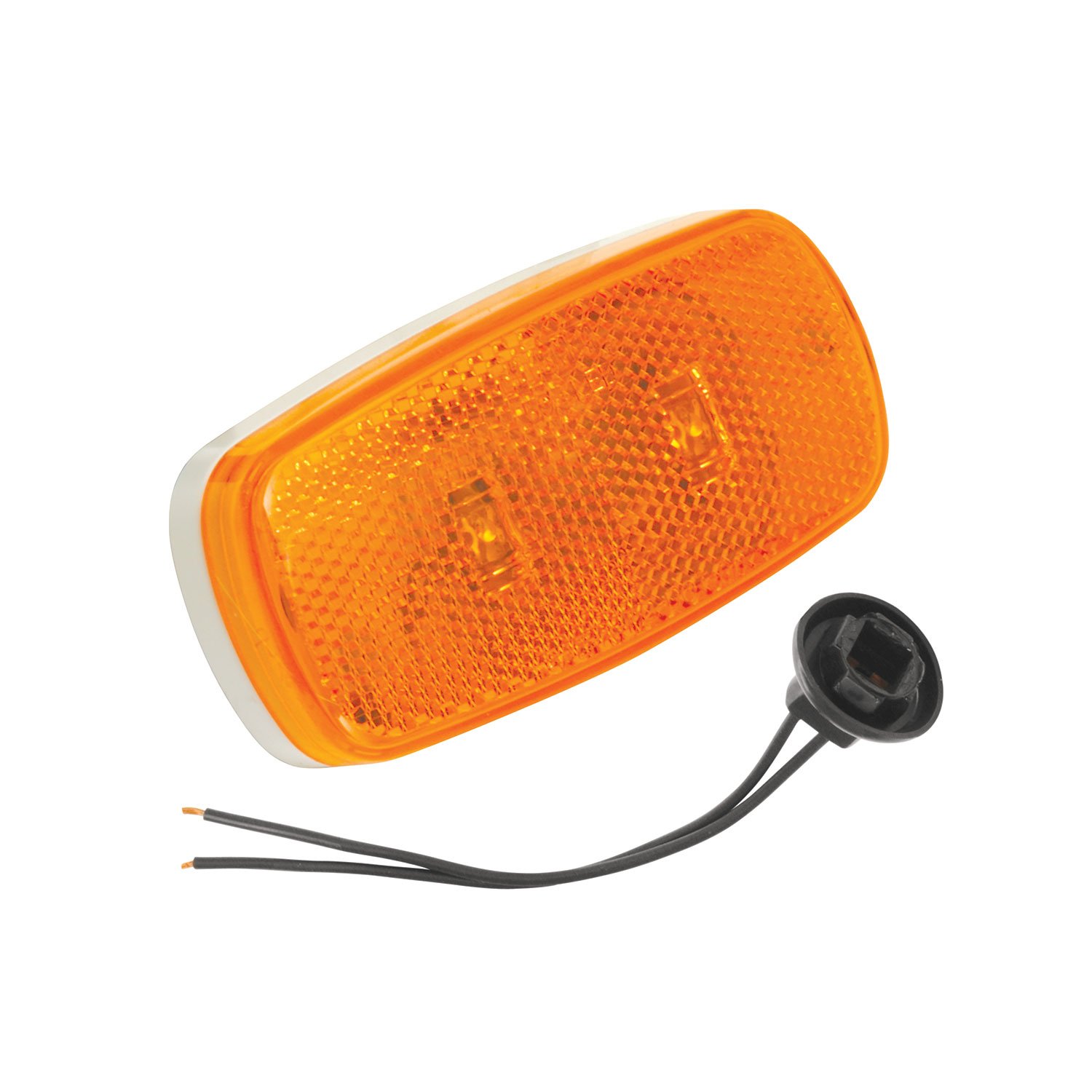 Bargman 42-59-402 Amber LED Clearance Light with White Base